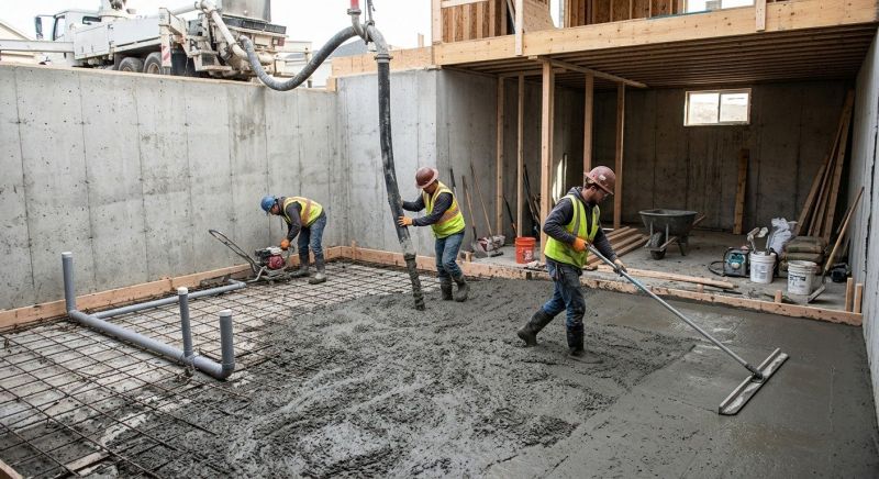 Basement Concrete Installation in Guilford, CT