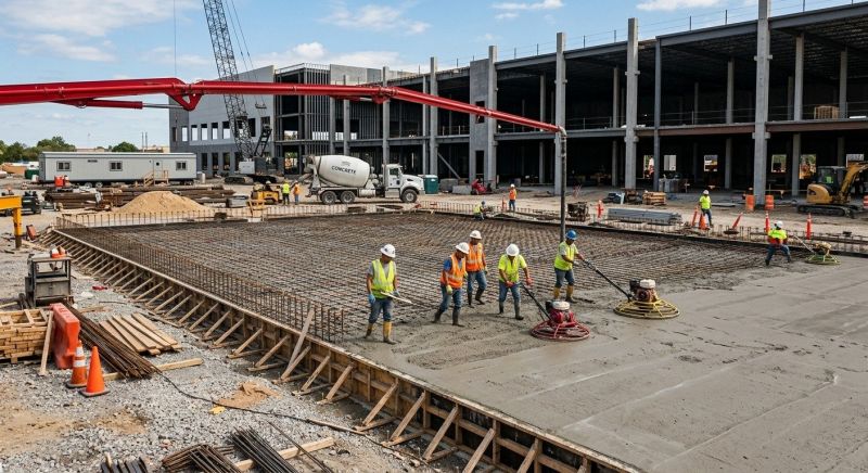 Commercial Slab Construction in Haddam, CT