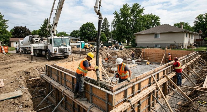 Foundation Wall Pouring in Orange, CT